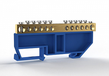 Нулевая шина Шина нулевая на DIN-изоляторе 6х9мм 12 отвер. латунь TOKOV ELECTRIC TKE-BCB-69-12-DIN/N