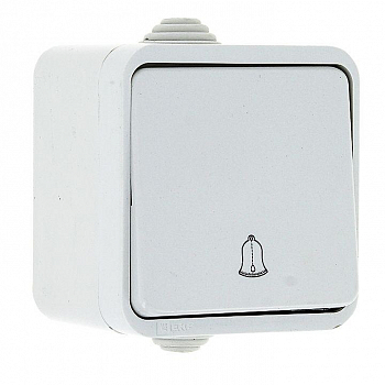 Кнопка нажимная Кнопка звонка 1-кл. ОП Прага 10А IP44 бел. EKF EKZ10-026-10-44