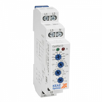 Реле контроля фаз OptiRel D PHS-3-1M-05-PN-2 повышенного/пониженного асимметрии 3Ф+N 2CО КЭАЗ 331995
