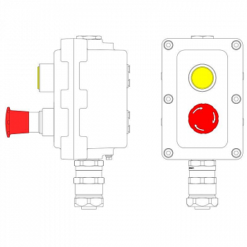 Коробка клеммная Пост управления взрывонепроницаемый из алюм. LCSD-02-B-MC-L1Y(220)x1-P6E(11)x1-PCMB-KAEPM3MHK-26 DKC LCSD21000100