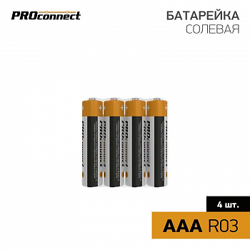 Элемент питания солевой AAA/R03 R03P (уп.4шт) PROCONNECT 30-0020