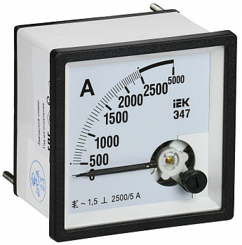 Амперметры Амперметр Э47 2500/5А класс точн. 1.5 72х72мм IEK IPA10-6-2500-E