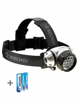 Фонарь карманный, ручной электрический Фонарь налобный H14LED 14LED 3хAAA/R03 КОСМОС KOC-H14-LED