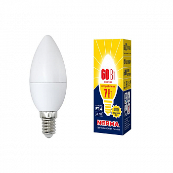 Лампа светодиодная Лампа светодиодная LED-C37-7W/WW/E14/FR/NR Norma 7Вт матовая E14 (упак. картон) Volpe UL-00003796