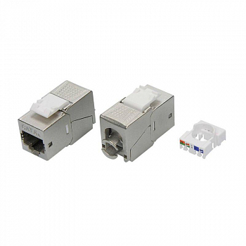 Разъем модульный Модуль Keystone RJ45 CAT6A экранир. 90град. (форм-фактор S19) серебр. DKC RNK6AF90TL