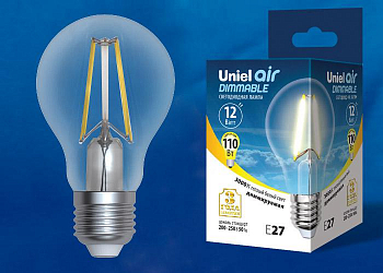 Лампа светодиодная Лампа светодиодная LED-A60-12W/3000K/E27/CL/DIM GLA01TR Air диммир. картон Uniel UL-00005183