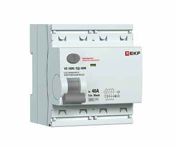 Выключатель дифференциального тока 4п 40А 30мА тип AC 6кА ВД-100N электромех. PROxima EKF E1046M4030