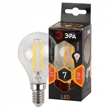 Лампа светодиодная Лампа светодиодная филаментная F-LED P45-7w-827-E14 Эра Б0027946