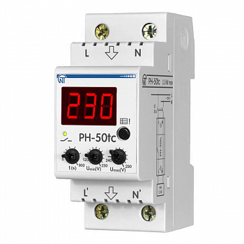 Реле напряжения Реле напряжения РН-50tc - 50А – 220В DIN – рейка для защиты техники во всей квартире 2 DIN журнал аварий термозащита НовАтек-Электро 3425600050tc