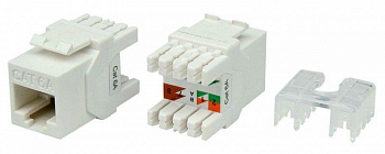 Разъем модульный Вставка Keystone Jack RJ45 (8P8C) кат.6A (10G) 180град. KJ8-8P8C-C6A-180-WH бел. Hyperline 426187