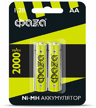 Аккумулятор AA Ni-MH 1.2В 2000мА.ч BL-2 (уп.2шт) ФАZА 5002975