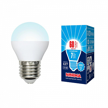 Лампа светодиодная Лампа светодиодная LED-G45-7W/NW/E27/FR/NR Norma 7Вт матовая E27 (упак. картон) Volpe UL-00003822