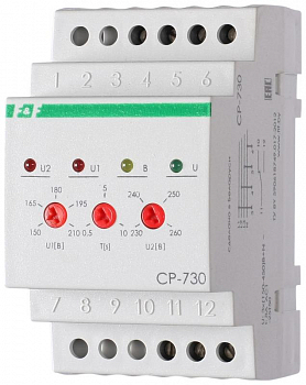 Реле напряжения Реле напряжения CP-730 (DIN-рейка 3х400/230 + N 8А IP20) F&F EA04.009.004