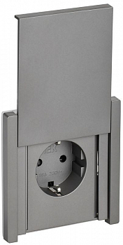Розетка силовая (штепсельная) Розетка СП FORTE&PIANO16А IP44 FP519 с заземл. защ. шторки с крышкой безвинт. крепл. сталь IEK FP-R16-16-1-44-K46