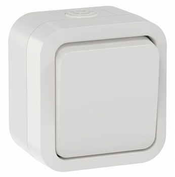 Кнопка нажимная Выключатель кнопочный 1-кл. ОП TORS TS310 10А IP55 бел. IEK TS-V14-0-10-55-K01