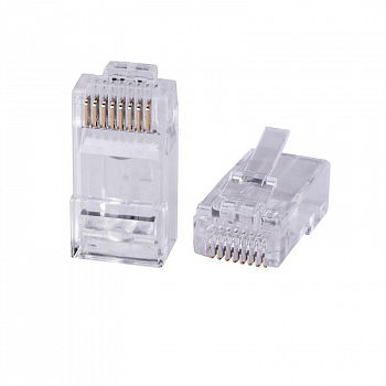 Телекоммуникационный разъем Коннектор RJ-45 быстрой установки под витую пару кат. 6 универс. (для однож. и многож. кабеля) для проводников с толщиной по изоляции до 1.05мм Cabeus 10795c