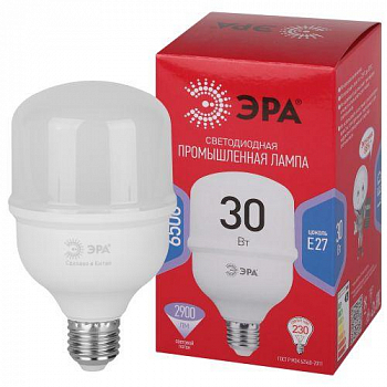 Лампа светодиодная Лампа светодиодная высокомощная RED LINE LED POWER T80-30W-6500-E27 R 30Вт Т80 колокол 6500 К холод. бел. E27 2900лм Эра Б0063866