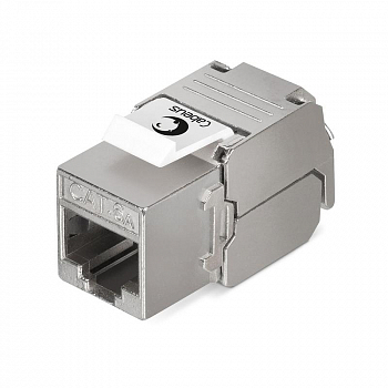 Разъем модульный Вставка Keystone Jack RJ45 (8P8C) 180град. кат.6A полный экран без инструмента Toolless Cabeus 7655c