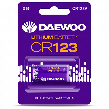 Гальванический элемент Элемент питания литиевый CR123 3В BL-1 DAEWOO 5043299