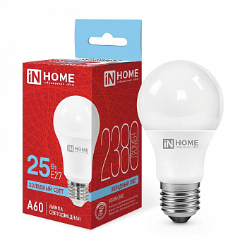 Лампа светодиодная Лампа светодиодная LED-A60-VC 25Вт 6500К E27 2380лм 230В IN HOME 4690612062068
