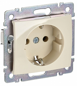 Розетка силовая (штепсельная) Розетка 1-м СП Valena 16А IP21 2P+E с заземл. защ. шторки немецк. стандарт механизм сл. кость (DIY-упак.) IEK 695613