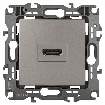 Вставка/крышка для коммуникационных технологий Розетка Эра12 12-3114-16 HDMI титан Эра Б0065714