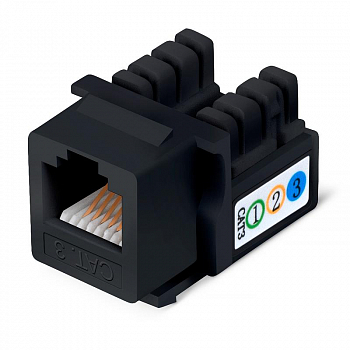 Разъем модульный Вставка Keystone Jack RJ12 (6P6C) угол 90град. 110 IDC черн. Cabeus 9481c