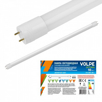 Лампа светодиодная Лампа светодиодная LED-T8-10W/NW/G13/FR/FIX/O 10Вт матовая 4000К нейтр. бел. G13 неповорот. (упак. рукав) Volpe UL-00003084