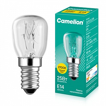 Лампа накаливания стандартная Лампа накаливания MIC 25/P/CL/E14 Т26 Camelion 13649