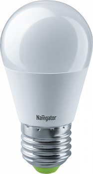 Лампа светодиодная 61 338 NLL-G45-8.5-230-6.5K-E27 8.5Вт шар матовая 6500К холод. бел. E27 730лм 176-264В Navigator 61338