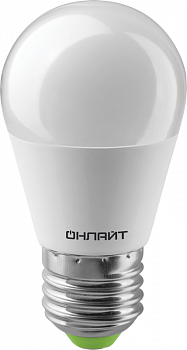 Лампа светодиодная Лампа светодиодная 90 462 OLL-G45-15-230-4K-E27-FR 15Вт шар 4000К нейтр. бел. E27 1500лм 176-264В ОНЛАЙТ 90462