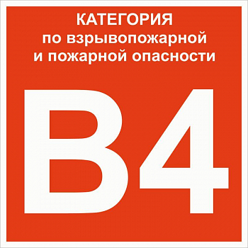 Знак безопасности/Предупреждающий знак Знак B 4 "Категории взрывопожарной опасности" 200х200мм пластик EKF pn-b4