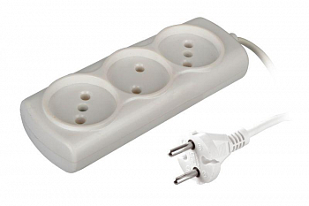 Блок розеток, удлинитель Удлинитель без заземления Si 3 x5 модель Р16-010 5м 6А 1300Вт Volsten 13610