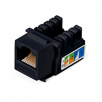 Разъем модульный Вставка Keystone Jack RJ45 кат.5E заделка тип 110 черн. Cabeus 9482c