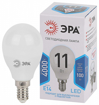 Лампа светодиодная Лампа светодиодная P45-11W-840-E14 шар 880лм Эра Б0032988