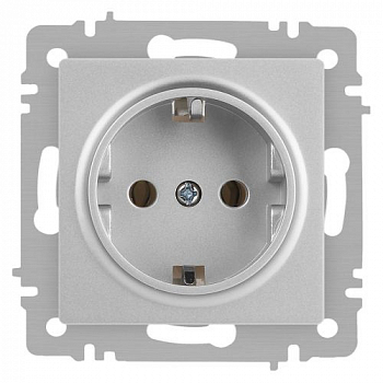Розетка силовая (штепсельная) Розетка 1-м СП Accent 6-202-03 16А IP20 250В 2P+E Schuko алюм. Intro Б0063686
