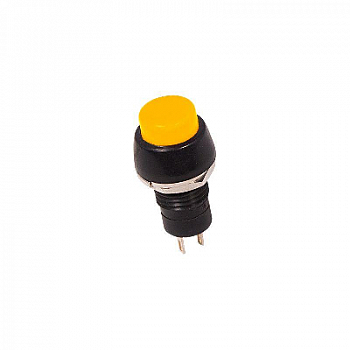 Выключатель-кнопка 250В 1А (2с) OFF-(ON) без фикс. желт. Micro (PBS-20В) Rexant 36-3082