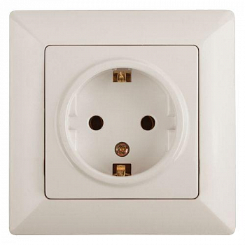 Розетка силовая (штепсельная) Розетка 1-м СП Solo 4-202-02 16А 250В IP20 2P+E Schuko с заземл. слон. кость Intro Б0053650