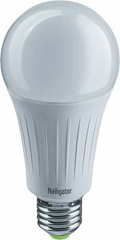 Лампа светодиодная 61 387 NLL-A70-20-230-6.5K-E27 20Вт грушевидная матовая 6500К холод. бел. E27 1600лм 176-264В Navigator 61387