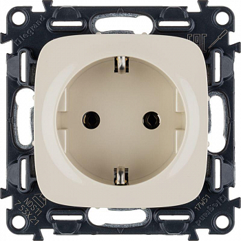 Розетка силовая (штепсельная) Розетка 1-м СП Valena Allure 16А IP2X 250В 2P+E безвинтов. клеммы с лицев. панелью механизм сл. кость Leg 753821
