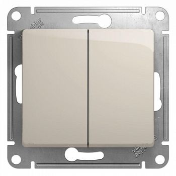 Выключатели, переключатели Переключатель проходной 2-кл. СП Glossa 10А IP20 (сх. 6) 10AX механизм молочн. SE GSL000965