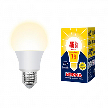 Лампа светодиодная Лампа светодиодная LED-A60-7W/3000K/E27/FR/NR Norma 7Вт матовая 3000К тепл. бел. E27 (упак. картон) Volpe UL-00005619