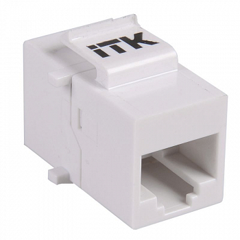 Адаптер для системы связи Адаптер проходной Keystone Jack Dual IDC кат.5E UTP бел. ITK CS7-1C5EU