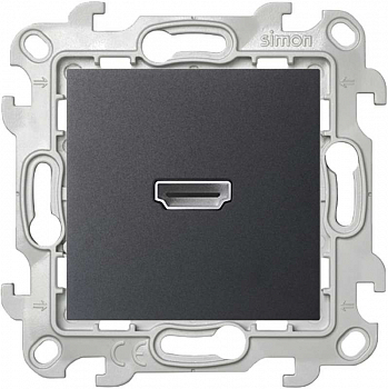 Розетка силовая (штепсельная) Розетка HDMI 1.4 1-м СП Simon 24 IP20 коннектор механизм графит Simon 2411094-038
