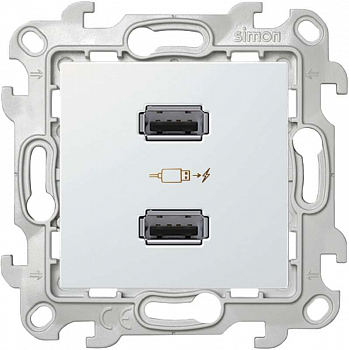 Электропитание USB Розетка USB 2-м Simon 24 механизм бел. Simon 2411096-030