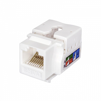 Разъем модульный Модуль Keystone Jack RJ45 (8P8C) UTP кат.5E инструментал. бел. SUPRLAN 10-0313