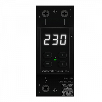 Реле напряжения Реле напряжения D2-63 bk Welrok 4660251140649