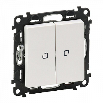 Выключатели, переключатели Переключатель 2-кл. СП Valena Life 10А IP20 250В 10AX с подсветкой с лицев. панелью механизм бел. Leg 752409