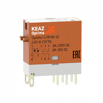 Реле коммутационное Реле промежуточное OptiRel G RP46-52-48D-8-CO-S/TIL КЭАЗ 281056