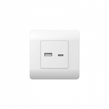 Розетка силовая (штепсельная) Розетка USB NEW3-E тип A+C 5В/2.1А бел. CHINT 431551